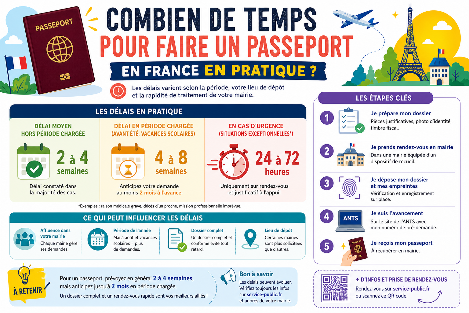 Infographie : Combien de temps pour faire un passeport en France en pratique ?