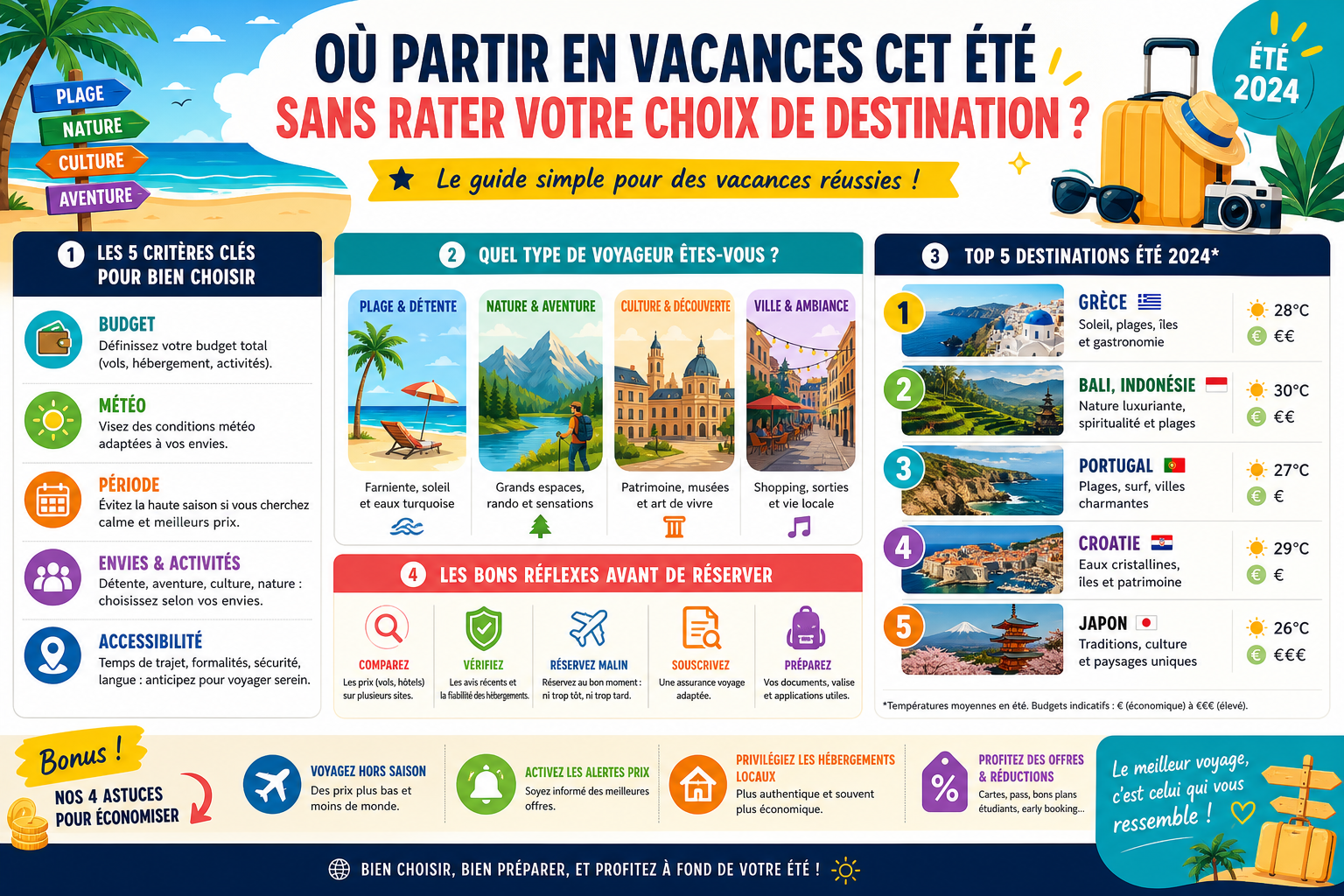 Infographie : Où partir en vacances cet été sans rater votre choix de destination ?