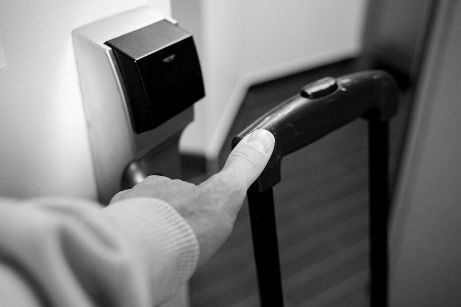 Mains réglant le cadenas à combinaison d'une valise de voyage
