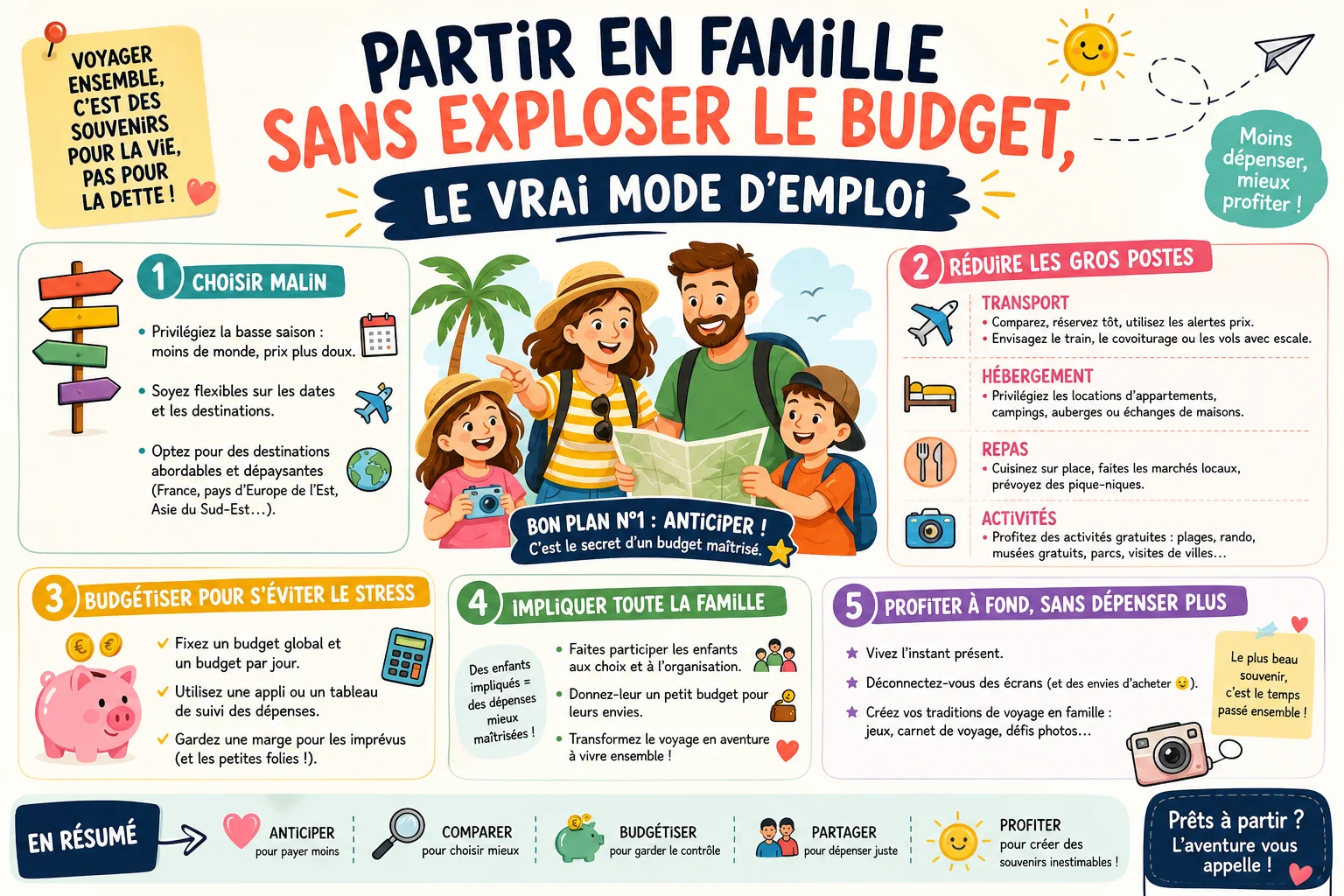 Infographie — Partir en famille sans exploser le budget, le vrai mode d'emploi