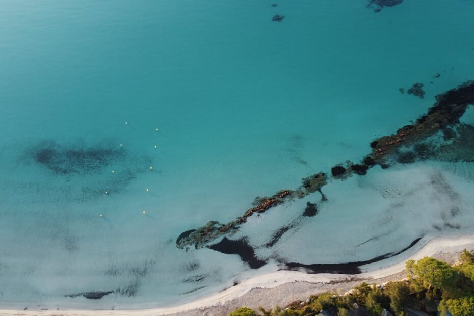Plage de sable blanc en Corse avec club de vacances tout compris au bord de l'eau